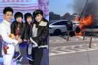 Cha con Lâm Chí Dĩnh gặp nạn, xe đâm cột điện bốc cháy dữ dội