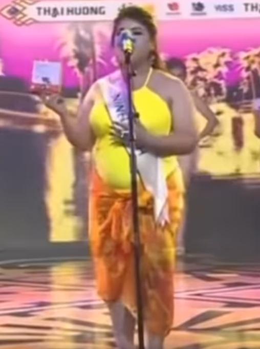 Thí sinh ôm bụng bầu 6 tháng thi hoa hậu, dân mạng ngán ngẩm-2