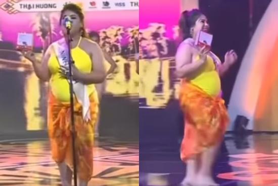 Thí sinh ôm bụng bầu 6 tháng thi hoa hậu, dân mạng ngán ngẩm