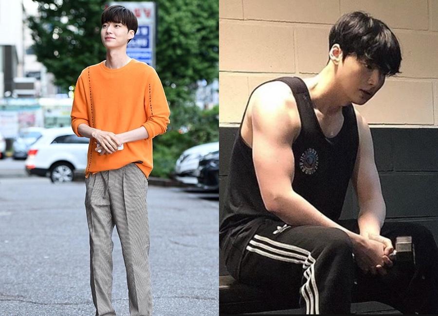 Ahn Jae Hyun vốn nổi tiếng với vẻ ngoài quyến rũ, cao ráo nhờ xuất thân là người mẫu. Để phù hợp các vai diễn sau này, anh quyết định tập luyện nghiêm túc và đạt kết quả săn chắc như hiện tại. Ảnh: Starbiz, Bunjang.