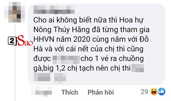 Bị bóc sân si Đỗ Thị Hà, Nông Thúy Hằng nói gì?-2