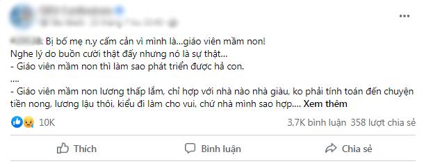 Yêu 6 năm vẫn bị gia đình ngăn cấm chỉ vì bạn gái làm cô nuôi dạy trẻ-1
