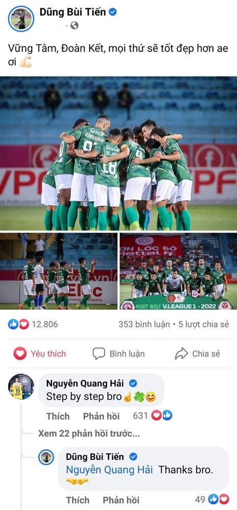 Tiến Dũng được Quang Hải động viên sau chuỗi trận không như ý-1