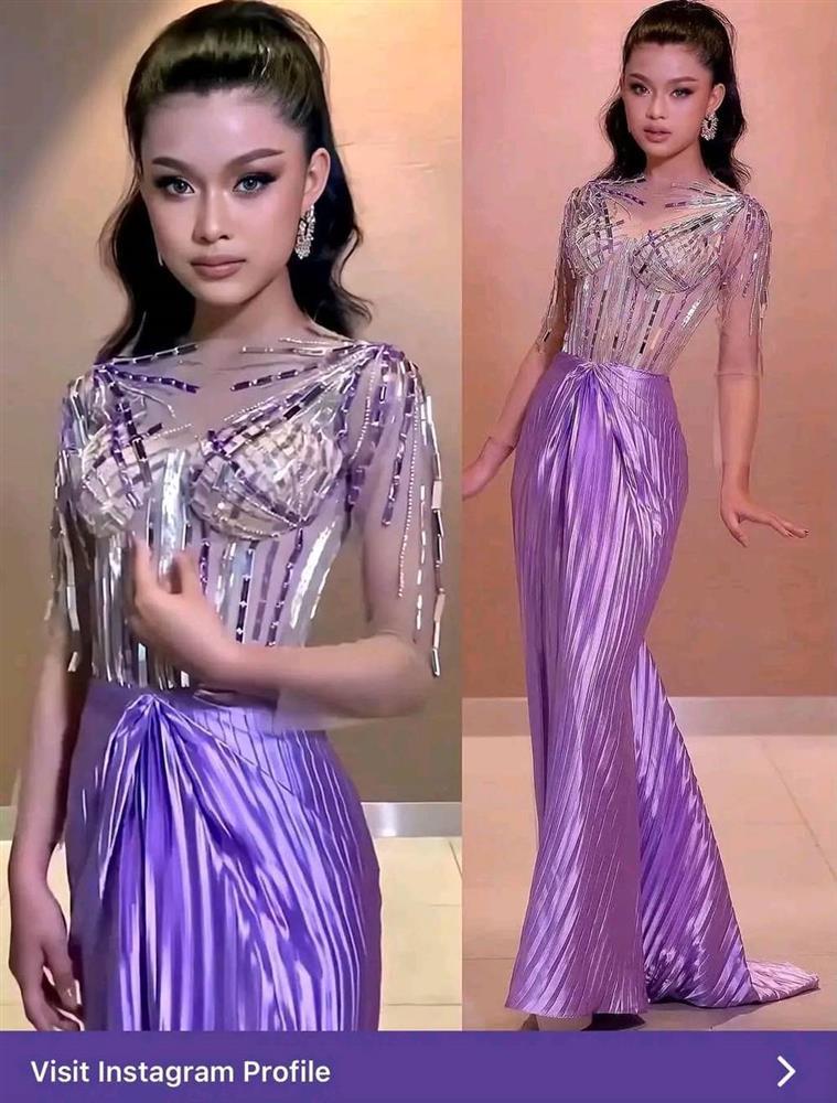 Thí sinh Campuchia bị chê già, sến khi mặc váy nhái Ngọc Châu-1