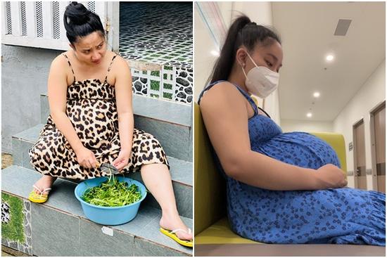 Vợ Lê Dương Bảo Lâm 9 tháng bầu mặc đúng 1 kiểu váy hàng chợ