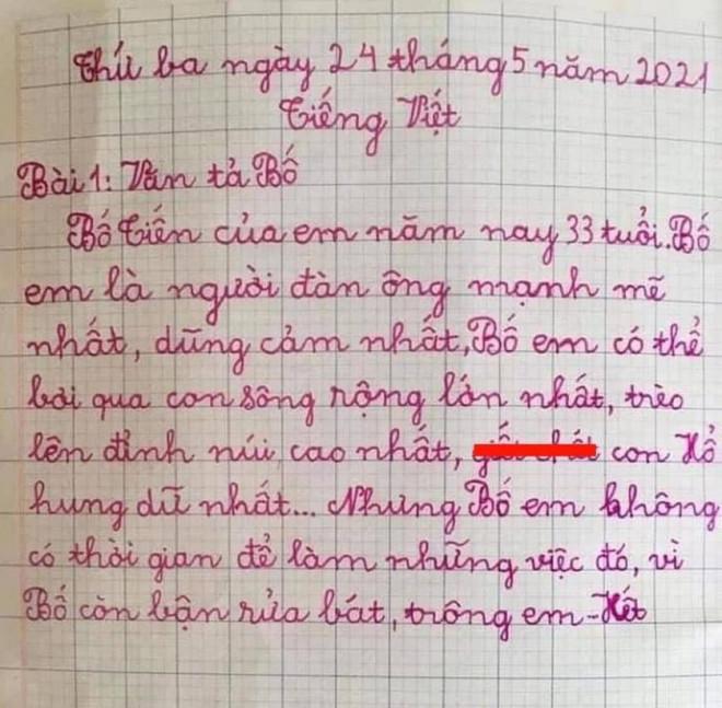 Bài văn dài đúng 4 câu khiến bố cạn lời, mẹ mát lòng mát dạ-8