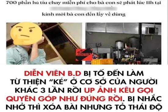 Rộ tin dễn viên B.D làm từ thiện 'ké' nhưng lại kêu gọi quyên góp