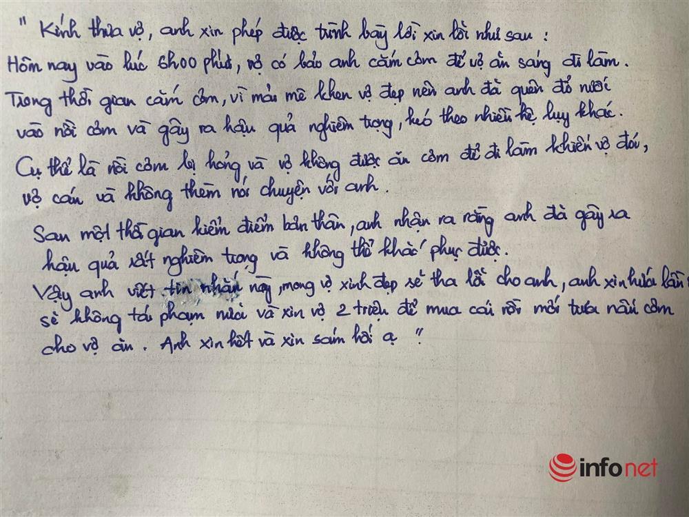 Anh chồng xứ Nghệ viết thư xin lỗi còn cài cắm nịnh vợ siêu hài-1