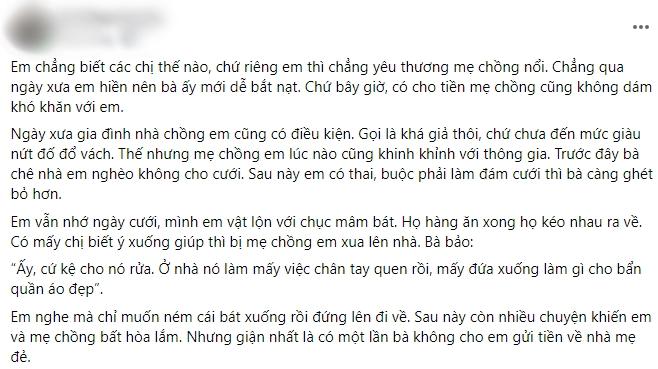 Thấy con gái mặt sưng húp, mẹ chồng khóc vì nghiệp đến nhanh quá-1