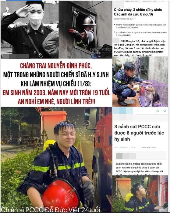 Sao Việt nghiêng mình trước sự hy sinh của 3 chiến sĩ cảnh sát PCCC-6