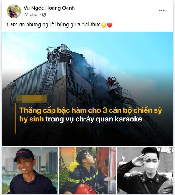 Sao Việt nghiêng mình trước sự hy sinh của 3 chiến sĩ cảnh sát PCCC-4