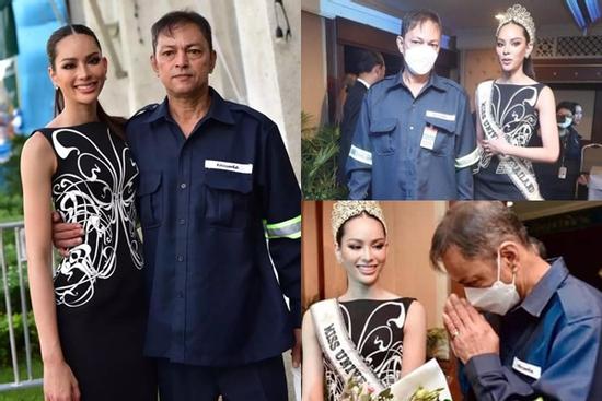 Cha đẻ tân hoa hậu Thái là công nhân dọn rác, đẹp như tài tử