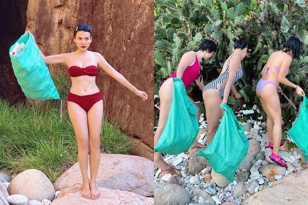 Ảnh nét căng nữ MC mặc bikini nhặt rác ở Ninh Thuận-15