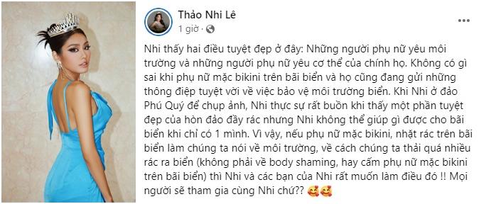 Á hậu Thảo Nhi Lê bàn vụ mặc bikini nhặt rác: Không có gì sai-5