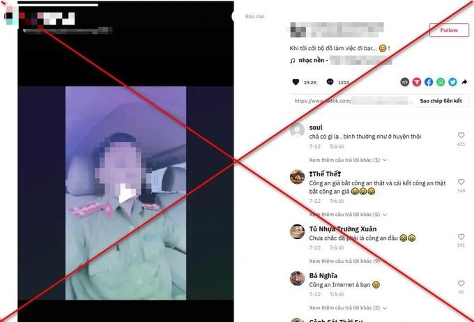 Thanh niên mặc trang phục công an đi bar rồi đăng tiktok câu view-1