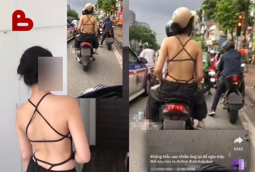 Cô gái mặc hở hang bị quay lại trên phố Xã Đàn: 'Thích thì mặc'