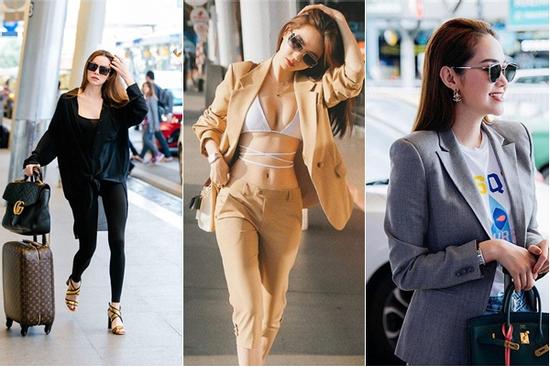Mix đồ ra sân bay: Minh Hằng kín bất ngờ, Ngọc Trinh 'auto hở'