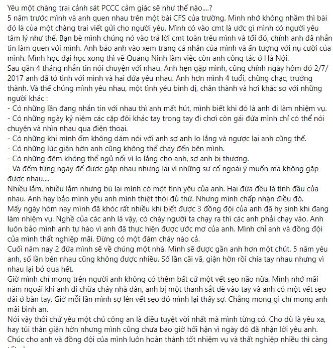 Tâm sự của cô gái có người yêu là cảnh sát phòng cháy chữa cháy-1