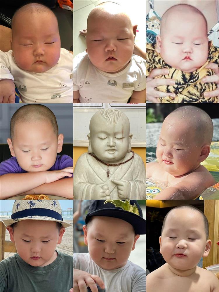 Cậu út nhà Trà My Idol giống hệt bức tượng chú tiểu-1