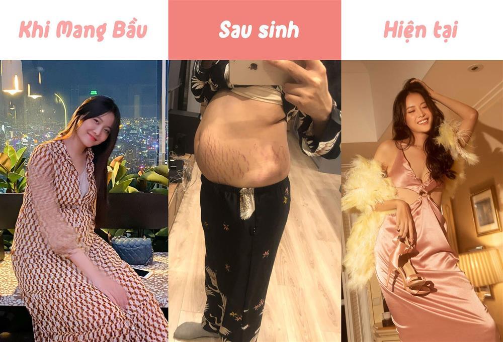 Trương Mỹ Nhân bầu bì giấu kín bưng, đẻ xong khoe bụng rạn hết hồn-1