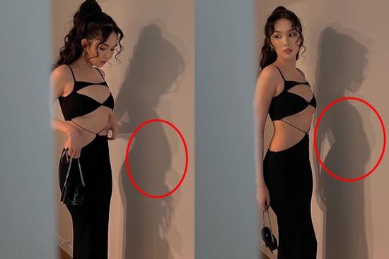 Ngọc Trinh chụp hình, dân mạng soi 'chiếc bóng chửa'