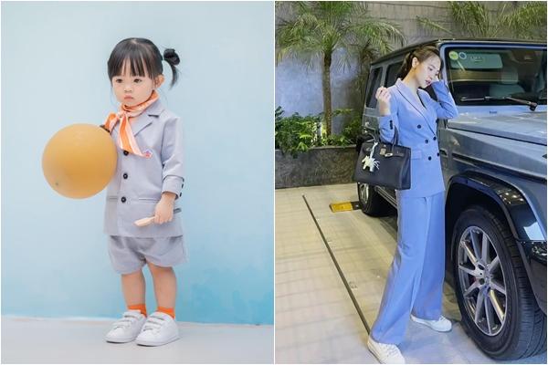 Ái nữ 2 tuổi không khác gì Đàm Thu Trang bản nhí khi mặc vest-10