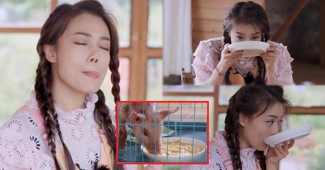 Gameshow bị chỉ trích vì để nữ diễn viên ăn cám heo-1