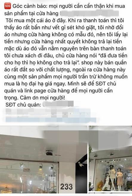 Chủ shop quần áo ở Vĩnh Phúc cầm dao xử lý người chia sẻ bài phốt-1