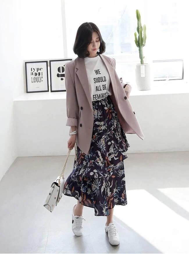 Bí kíp mix chân váy xếp tầng đẹp đúng điệu chào thu-6