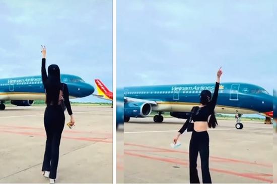 Cấm bay 6 tháng cô gái nhảy múa gần máy bay để quay Tiktok