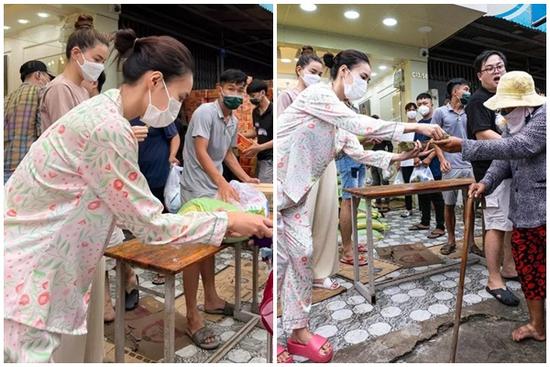 Lan Ngọc mặc đồ ngủ đi từ thiện: giản dị khác xuề xòa