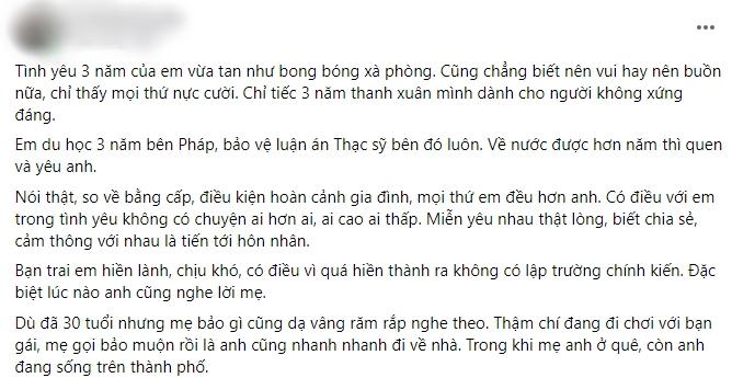 Bị bạn trai đá vì sợ con dâu bằng cấp cao đè đầu cưỡi cổ nhà chồng-1