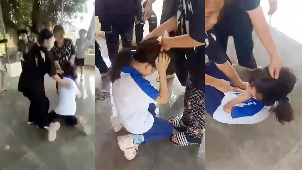 Nữ sinh lớp 6 ở Hà Nội bị bạn bắt quỳ rồi đạp thẳng vào mặt-1