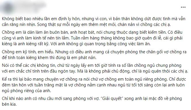 Chồng hờ hững chăn gối với vợ vì sợ gần đàn bà sẽ gặp xui xẻo-1