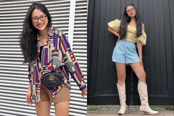 Phương Mỹ Chi thử sức váy thư ký ngắn nửa đùi, khúm núm che chắn đến khổ-10