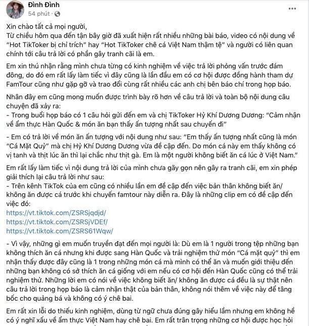 Nữ TikToker xin lỗi vụ không ăn được cá Việt Nam nhưng khen cá Hàn Quốc-3