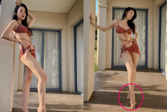 Minh Hằng 'bóp nhỏ' đùi thô nhưng giữ nguyên bàn chân xương xẩu