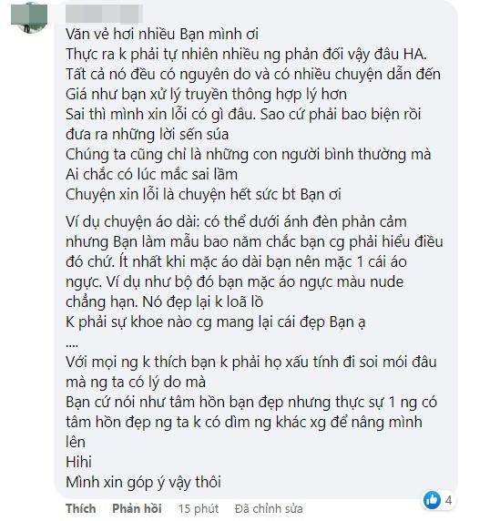 Hà Anh bị nói văn vở, bao biện giữa ồn ào áo dài lõa lồ-3