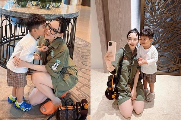 Đứng cạnh chồng, con dâu trùm điện tử Sài Gòn hóa người tí hon-1