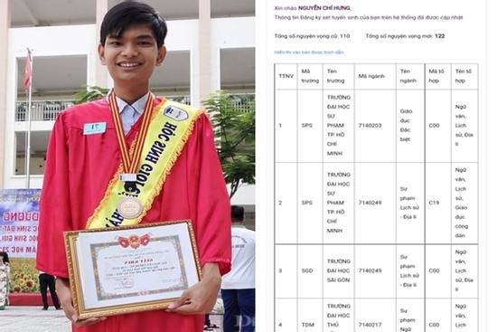 Nam sinh 'chơi lớn' đăng ký 122 nguyện vọng, mong trở thành Thủ khoa