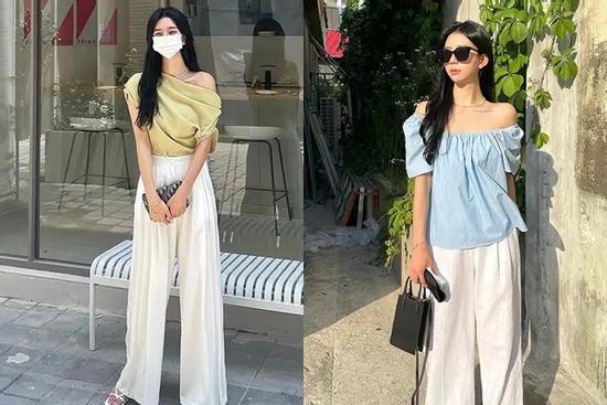 Nàng 30+ hack tuổi với áo trễ vai 'chanh sả' chuẩn style Hàn