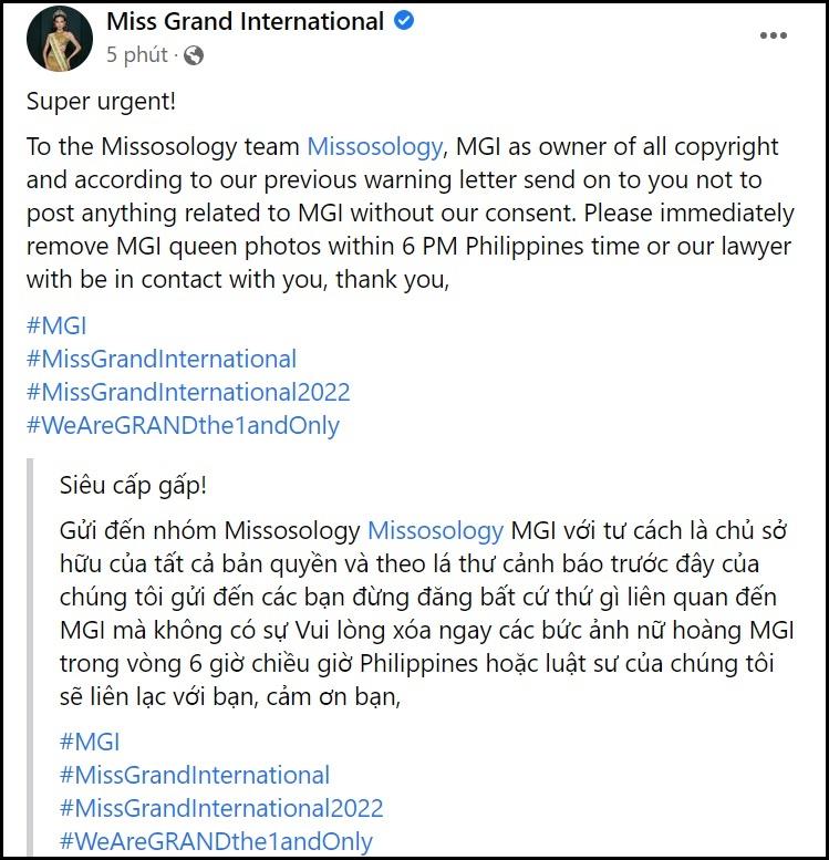 Miss Grand chiến Missosology, yêu cầu xóa gấp ảnh Thùy Tiên-1