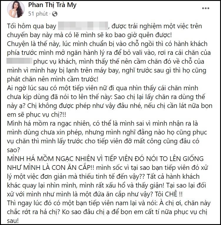 Trà My chửi tiếp viên hàng không đối xử với cô như con ăn cắp-3