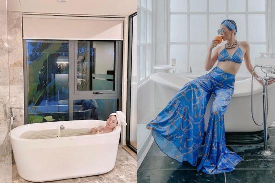 Lệ Quyên biến nhà tắm thành góc sống ảo
