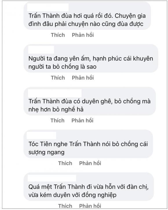 Trấn Thành bị chê kém duyên khi đùa Tóc Tiên bỏ chồng được không-6