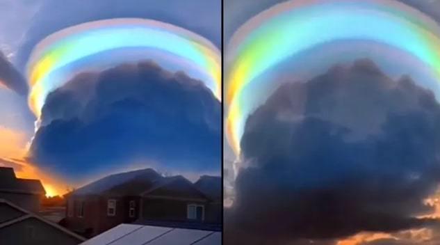 Đám mây cầu vồng đẹp huyền ảo, hiếm gặp gây sốt-1