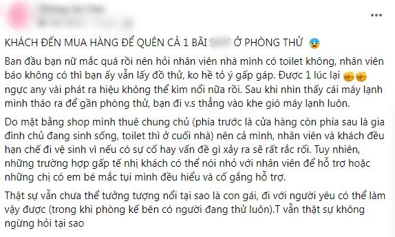 Dắt người yêu đi shopping, cô gái đau bụng tặng nguyên bãi tại cửa hàng-1