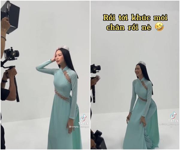 Á hậu Bảo Ngọc chụp ảnh áo dài: Khổ quá vì quá khổ-3