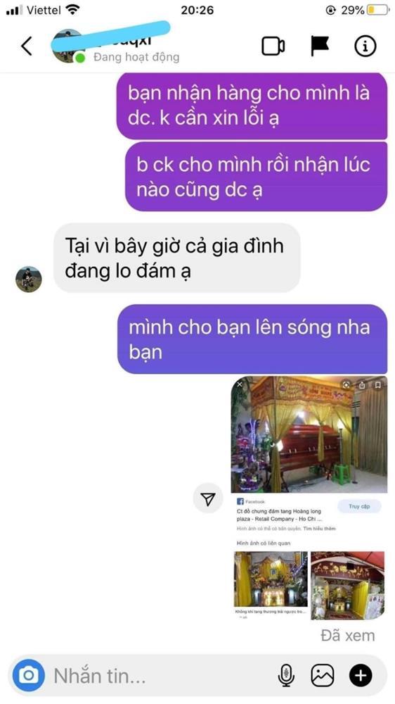 Khách chốt dạo bịa chuyện nhà có đám tang để bom hàng online-2