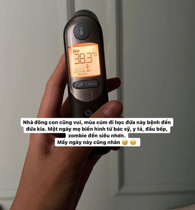 Tăng Thanh Hà chăm đàn con thơ mùa ốm vặt-1